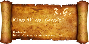 Kisgyörgy Gergő névjegykártya