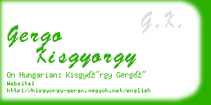 gergo kisgyorgy business card