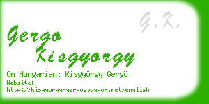 gergo kisgyorgy business card